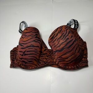 Juicy Couture Black and Brown Animal Print Bra